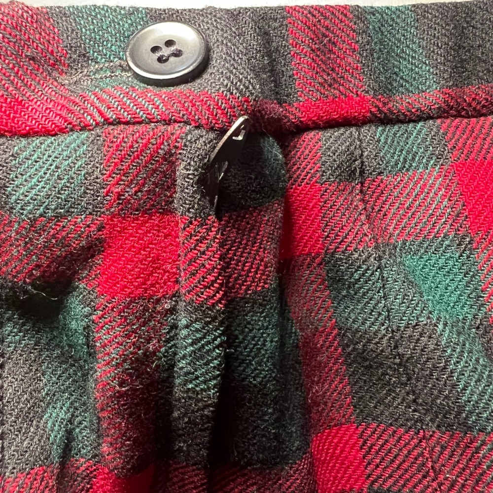 Vintage Pendleton Wool Plaid Pleated Midi Skirt Red Green Tartan Size 10 USA - Picture 6 of 8